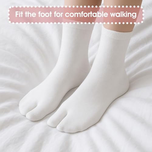 4 Pairs Japan Tabi Socks for Flip Flop, Elastic Cotton Split Toe Socks Japanese Toes Separated Socks for Men Women Geta Samurai2