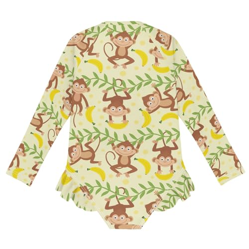 Girls One Piece Swimsuits UPF 50+ Quick Dry Rashguard Bathing Suits Long Sleeve Zip Swimwear Size 3-12Y2