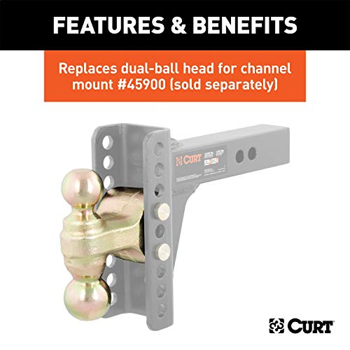 Curt 45912 Replacement Dual-Ball For Adjustable Trailer Hitch Ball Mount 45900 Or 45926 , Gold #TOP7