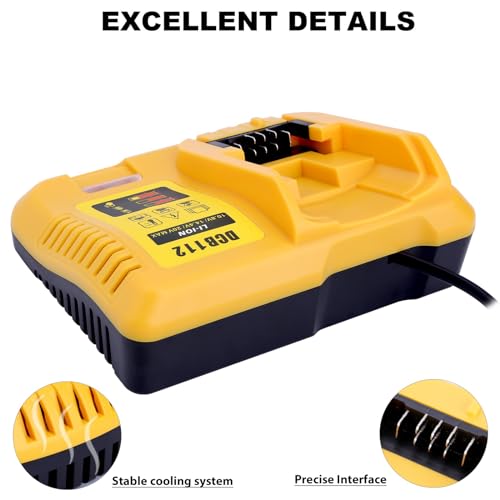 Gonocop Dcb112 Battery Charger Replacement For De-Walt 12V 20V And 60V Max Lithium-Ion Battery Dcb201 Dcb200 Dcb612 Dcb609-2 Dcb609 Dcb606 Dcb606-2 Dcb208 Dcb206 Dcb206-2 Dcb204 Dcb203 Dcb126 Dcb127 thumb #3