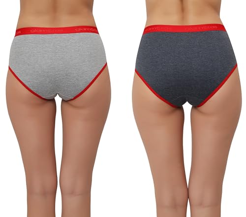 Image of GLAMORAS Women Cotton High Waist Full Coverage Broad Band Tummy Tucker Tummy Control Panty, Size L-3XL, Pack of 2 Panties