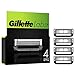 Produktbild Gillette Labs Rasierklingen für Rasierer, 4 Ersatzklingen für Gillette Labs Nassrasierer Herren mit Reinigungs-Element und Heated Razor