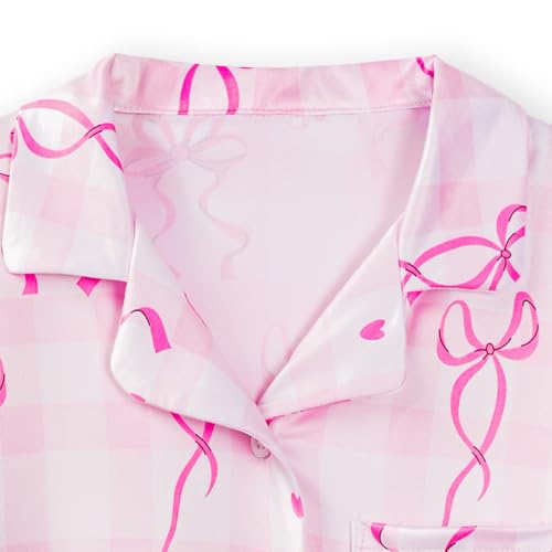 LQSZ Girls Pajamas Set Summer Girl Gifts Toddler PJs Short Sleeves Girls' Nightgowns & Sleep Shirts with Pocket 2-12 Years2