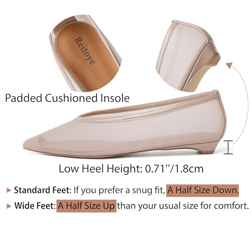 Image of Reitoye Flats for Womens Closed Pointed Toe Ballet Flat Comfortable Dressy Work Slip On Casual Shoes Womens Flats