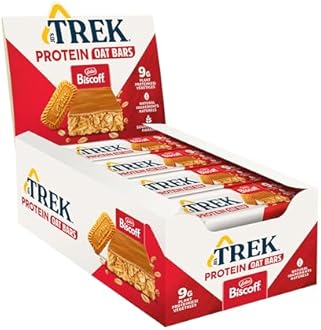 TREK High Protein Flapjack Biscoff - Gluten Free - Plant Based - Vegan Snack - 50 g x 16 Bars