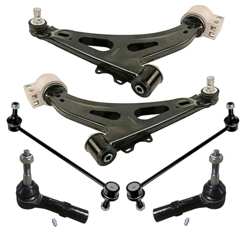 Image of Detroit Axle - 8pc Front End Control Arms Kit for 2014-2019 Chevrolet Impala 2 Lower Control Arms with Ball Joints 2 Sway Bar End Links 2 Outer Tie Rods 2015 2016 2017 2018 Replacement