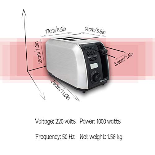Xu Yuan Jia-Shop Toaster Toaster Edelstahl 2-Scheiben Toaster Automatische Toaster mit Display Haushalt Toaster… – Bild 3