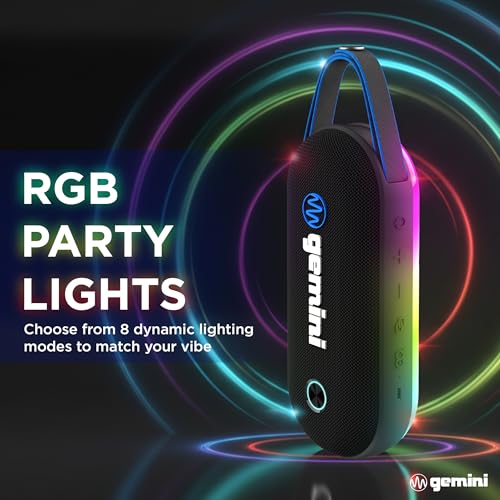 Image of Gemini Magnetic Bluetooth Golf Cart Speaker, Waterproof (BeatGrip Pro) | Magnetic golf cart speaker, waterproof - 8 hr battery, USB-C - 8 LED modes, mic - multi-link to 50