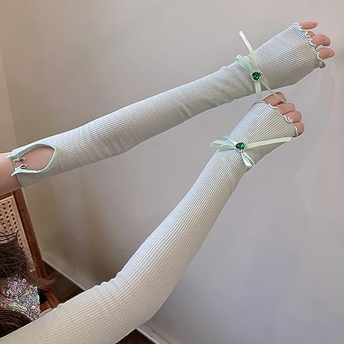 Girls Balletcore Gloves Laciness Knitted Gloves Accessories Leg Warmer For Teens Blingbling Fingerless Gloves4