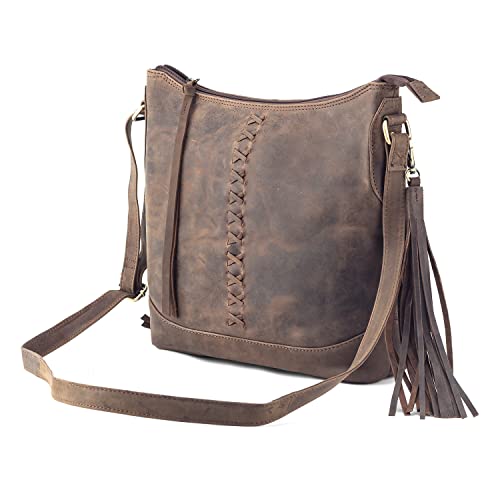 Image of Goatter Hunter Leather 12 inch Inch Sling Cross-Bodybag /Shoulder Bag For Girls And Women - Brown