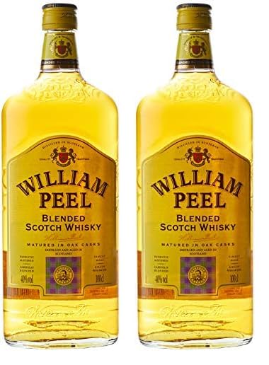 William Peel Blended Scotch Whisky, 1L (Lot de 2)