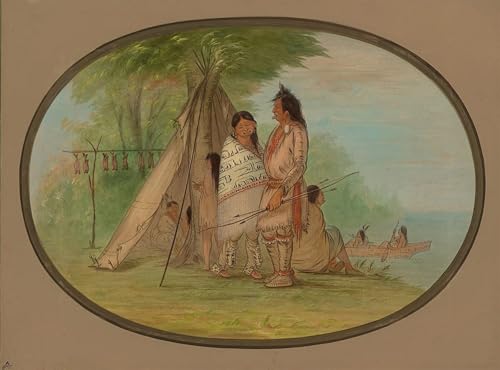 Cuadro Indiani Nayas di George Catlin lienzo decoraciones del hogar 60x90