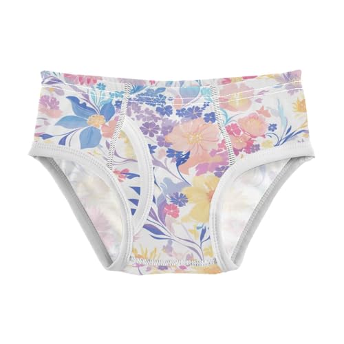 KLL Watercolor Toddler Boys' Cotton Briefs Breathable Children Undies