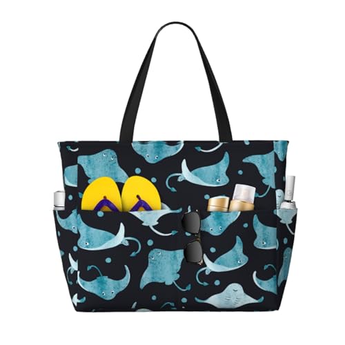 Grand sac de plage raie manta pour vos journées ensoleillées et sorties en mer