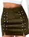 Prograce Ladies Faux Suede Criss Cross Tight Bodycon Above Knee Pencil Skirt Green M