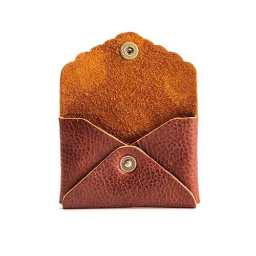 Image of Portland Leather Goods Mini Daisy Wallet for Women - Handmade from the Finest Full-Grain Hides - Features Envelope Design with Snap Closure - Nutmeg