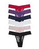 Sunm Boutique 6er-Pack Damen Baumwolle Spitze Tanga Panties Slip Ultra Soft Unterhose Spitze Unterwäsche, Mehrfarbig, M