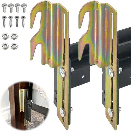 2PCS #711 Bolt-On to Bed Frame Conversion Brackets with Hardware Hook Plate,Headboard Hook Set, Hook...
