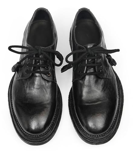 Santimon Men’s Genuine Horse Leather Oxford Dress Shoes – Handcrafted Luxury Derby, Fashion Business-Casual & Formal Wedding Breathable Lining Goodyear-Welt Shoes2