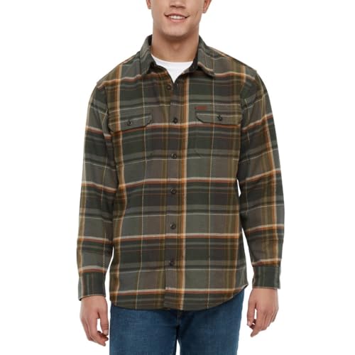 Orvis Men's Heavyweight Flannel Shirt - Regular Fit, Spread Collar, Chest & Side Pockets