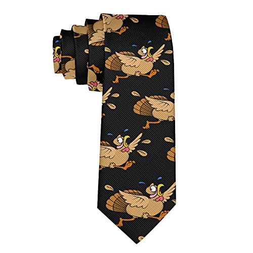 Casual Polyester Necktie for Men Boys, Novelty Suit Uniform Slim Neckties for Party Wedding, Durable & Washable Daily Office Formal Necktie, Thanksgiving Turkey