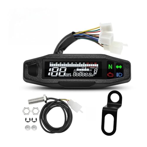 オートバイのスピードメーターゲージ ユニバーサルデジタルオートバイスピードメーターデジタル表示走行距離計タコメーター回転数 燃料メーターターンシグナルライトインド