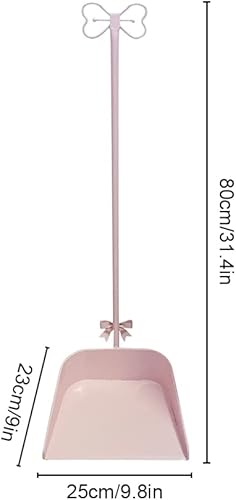 Miniatura 2 de Sartenes de metal con nudo de lazo con mango largo, recogedor de pie rosa para vestíbulo, garaje, hogar y patio
