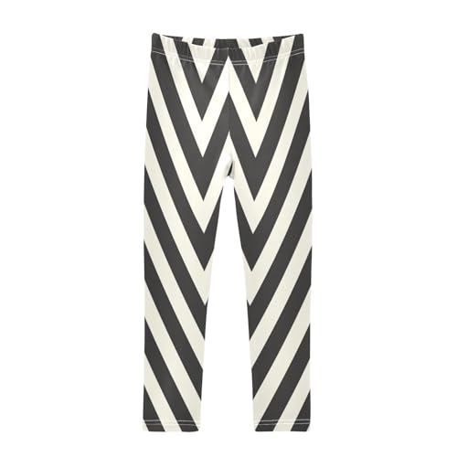 Toddler Girls Leggings Printed Yoga Pants Leggings Black White Wave for Kids
