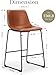DUMOS 26 Inch Counter Height Bar Stools Set of 4, Modern Faux Leather High Barstools with Back and Metal Leg, Bar Chairs for Kitchen Island, Brown
