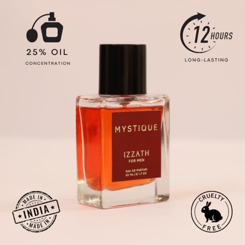 Image of IZZATH Mystique Eau De Parfum (EDP) 50ml | Men's Fragrance with Bergamot, Lavender, Liquor & Moss Notes | Long-Lasting Luxury Perfume