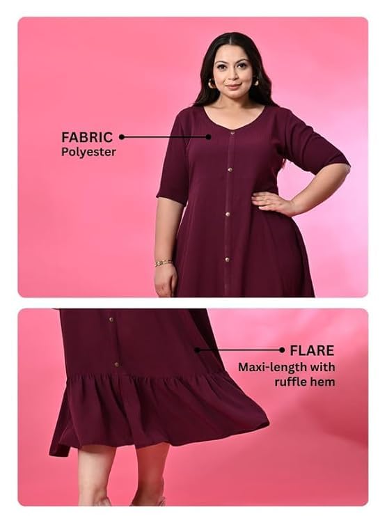 Image of PrettyPlus by Desinoor.com Women's Plus Size Kurta | Ethnic Kurta for Women | Office & Festive Traditional Kurta Firozi