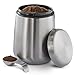 Xavax Boîte à café moulu ou en grains, pot hermétique pour conserver l'arôme, bocal de stockage et cuillère doseuse en acier inoxydable argent, 1,8 l