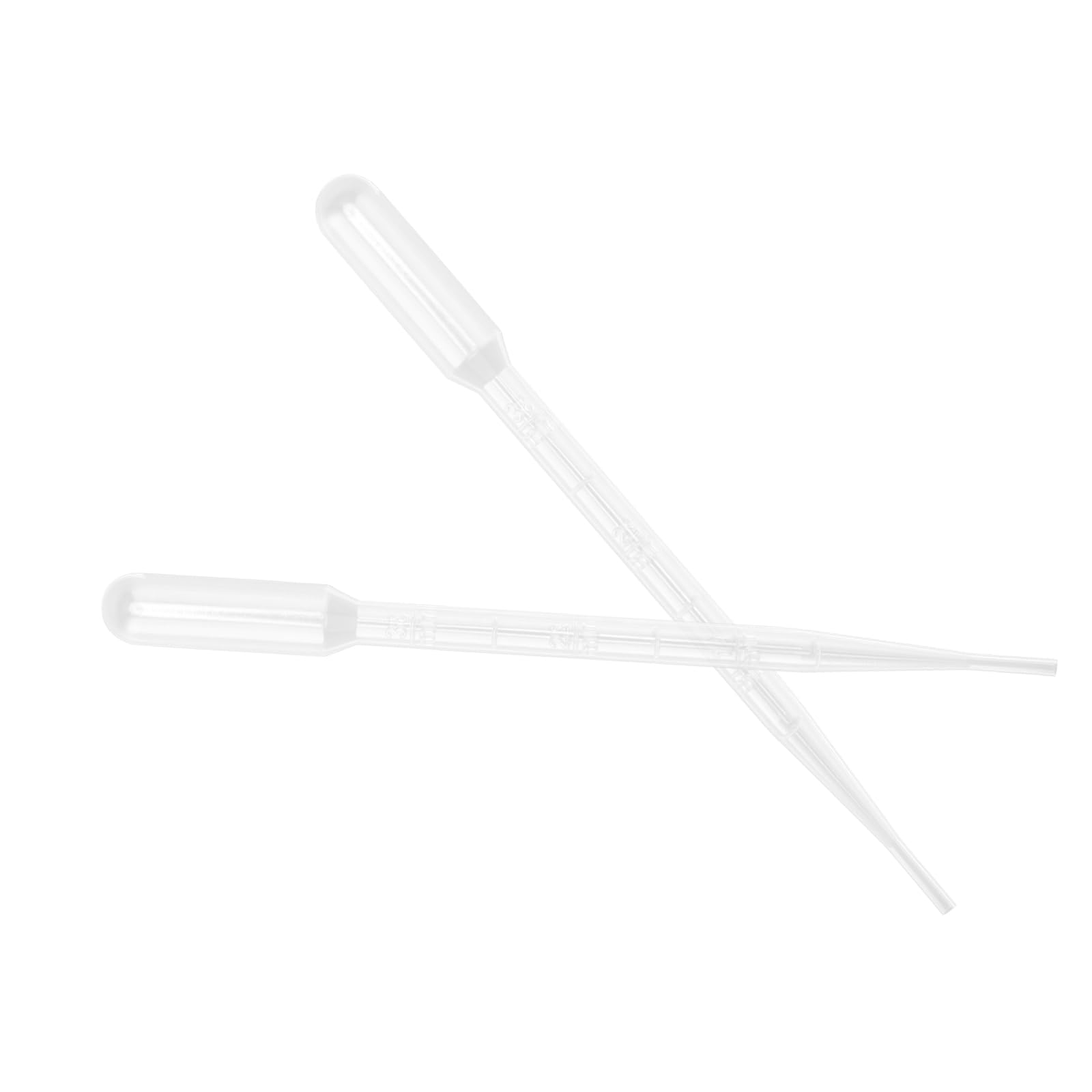 Lot de 1000 pipettes de transfert en plastique transparent de 3 ml, pipettes graduées pour huiles essentielles, mélange de peintures acryliques