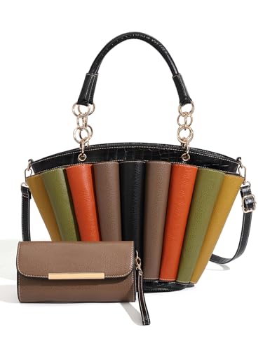 Women's Colorblock Handbag, Striped Design, Lady Totebag for women Large Capacity 2025 new in crossbody bags Bag woman