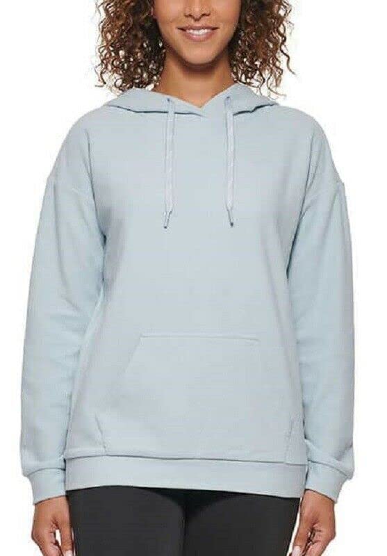 Andrew MarcMarc New York Women's Sweater Ribbed Soft Cozy Hoodie (Serenity Blue, XL)
