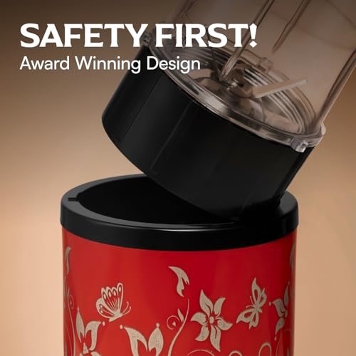 Image of Cookwell Bullet Mixer Grinder (5 Jars, 3 Blades, Red) - Copper, 600 Watts - 2 Years Warranty