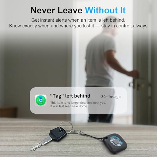 Image of 2-Pack Air Tracker Tags Compatible with Apple Find My (iOS Only), Bluetooth Tracker, Smart Keys Finder and Item Locator for Wallet Luggage Backpack (1B1W)