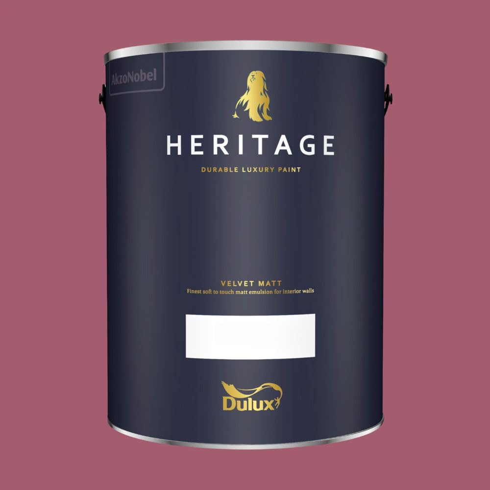 Dulux Heritage Fitzrovia Red Velvet Matt Emulsion Paint 5L - Red Matt Finish