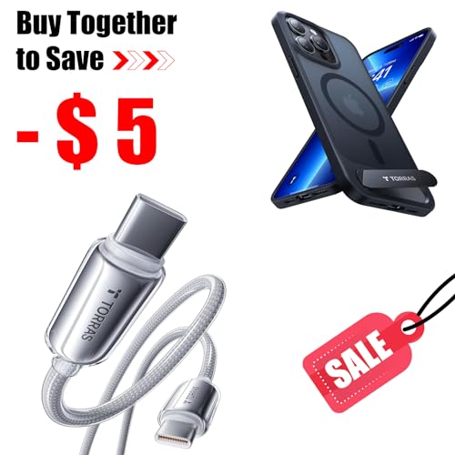 TORRAS iPhone 15 Pro Case with USB C Cable