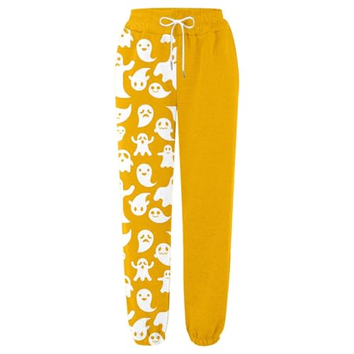 Sweatpants for Girls Baggy Casual Halloween Elastic Waist Trousers Wide Leg 𝗗rawstring Jogger Pants with Pocket