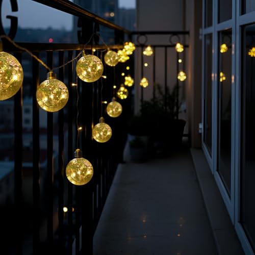 Image of Gigawatts Fairy Decor Light with Ball Orbs 138 LEDs 2.5m Indoor & Outdoor Globe Curtains Strings Warm White Decoration Lights for Diwali Christmas Wedding and Party (Pack of 1, Multicolour)