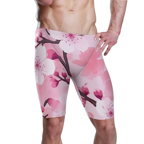Pink Cherry Blossoms Swim Jammers Swimsuit for Men XXL B0401908