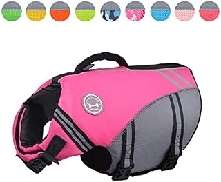 Vivaglory New Sports Style Ripstop Dog Life Jacket with Superior Buoyancy & Rescue