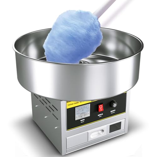 Máquina para hacer algodón de azúcar, 1200 W, máquina de hilo dental para dulces caseros, acero inoxidable, perfecta para fiestas infantiles