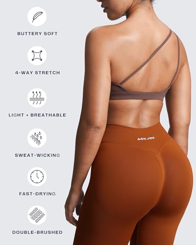 Image of Aoxjox Astoria One Shoulder Sports Bra | asymmetrical workout top, women's fitness training gym yoga crop tank, 4-way stretch, moisture-wicking