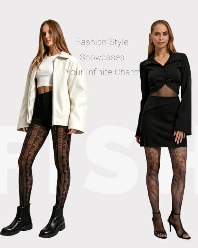 Image of Chalier Fishnet Stockings Lace Tights Thigh High Stockings for Women