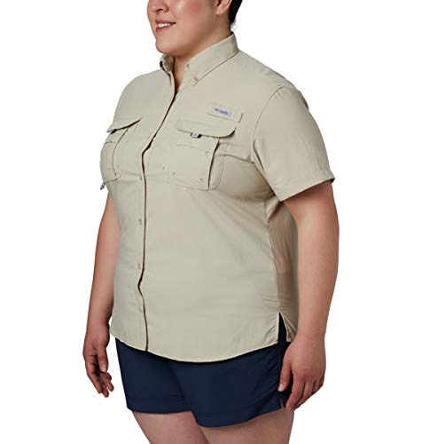 Columbia Womens PFG Bahama Short Sleeve Shirt , Fossil, Large