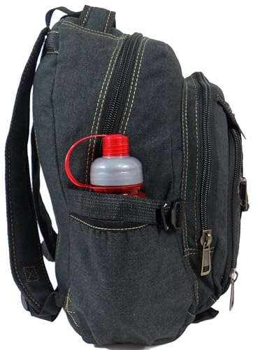 Mochila Lona Resistente Escolar Trabalho Passeio Viagem Masculina Feminina (Preto)