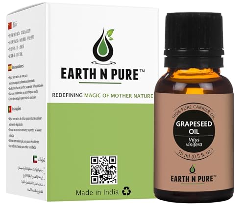 Image of Earth N Pure Grapeseed Oil Cold Pressed, Natural and Therapeutic Grade 15 ML