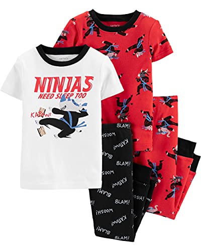 Carter's 4-Piece Baby-boy Sung fit Cotton Pajamas (Ninja, 12m)